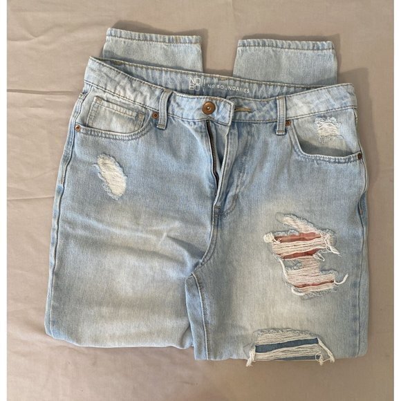 Women's NoBo No Boundaries Distressed Light Denim Jeans Size 11 - Picture 2 of 12